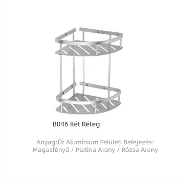 Alumínium saroksarok polc, két rétegű, 10 kg teherbírás, modern minimalist stílus