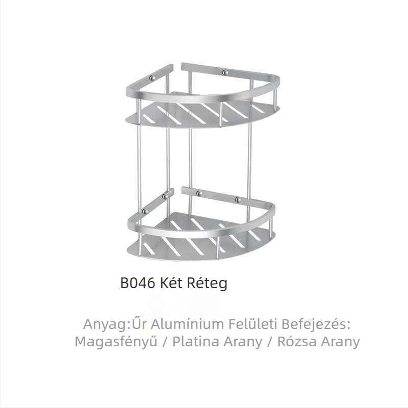 Alumínium saroksarok polc, két rétegű, 10 kg teherbírás, modern minimalist stílus