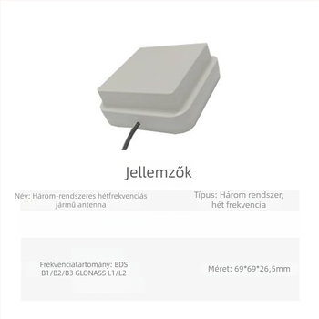 RTK GPS antenna külső járműre szerelt GNSS navigációhoz, nagy pontosságú, jobbkezes körpolarizáció, SWR legfeljebb 2.0