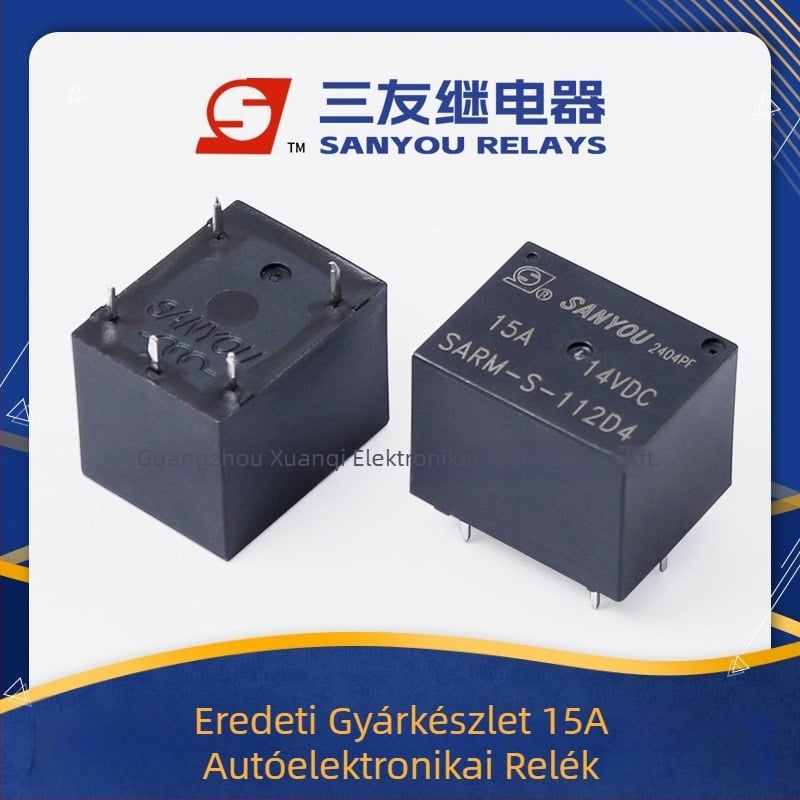 SARM-S sorozatú duáltekercs relé, 5V/12V, SPDT, 15A, 14VDC, 5 tűs