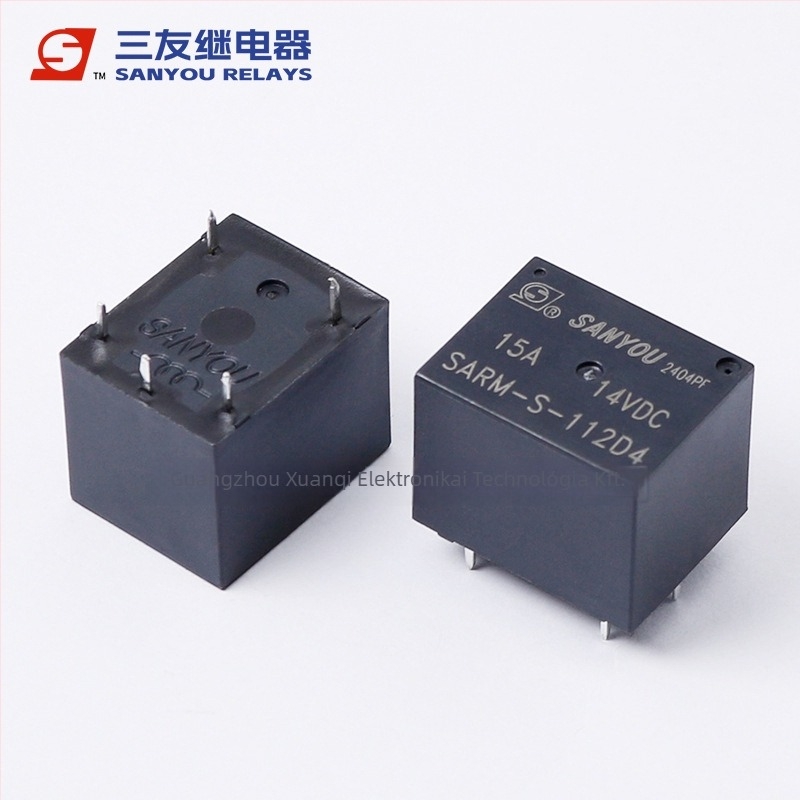 SARM-S sorozatú duáltekercs relé, 5V/12V, SPDT, 15A, 14VDC, 5 tűs