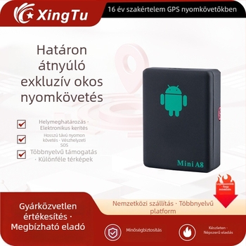 A8 autós GPS nyomkövető tolvajvédelemmel és mobil riasztással, GPS pozicionálás pontossága 500 m, IP67 vízálló, akkumulátor üzemideje 78 óra