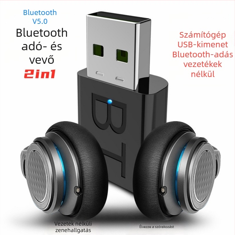 Autó Bluetooth vevő- és adó, USB és AUX kettős hangkimenet, BT 660 modell, 5V tápegység