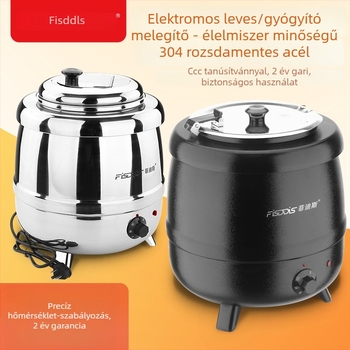 10L-es elektromos levesmelegítő büfé berendezéshez, szigetelt önkiszolgáló leveses üst hotelkonyhákhoz