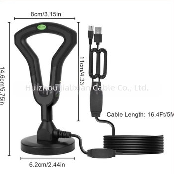 Beltéri digitális TV antenna járműre szerelhető, DTMB/DVB-T2 kompatibilis, erősítővel, kiterjesztett szívófej