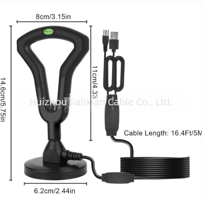 Beltéri digitális TV antenna járműre szerelhető, DTMB/DVB-T2 kompatibilis, erősítővel, kiterjesztett szívófej