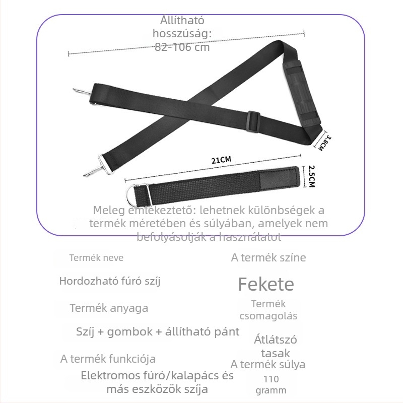Állítható nylon vállheveder háztartási elektromos fúróhoz, crossbody-stílusú hátizsákpánt — Easy buckle