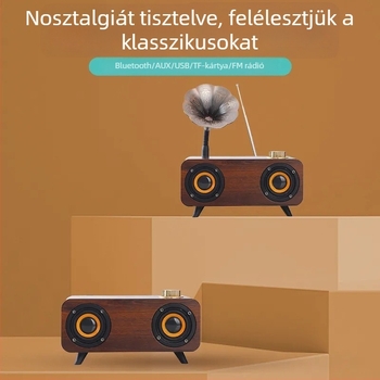 Retro Bluetooth hangszóró, 2 hangszóró, IPX7 vízálló, Bluetooth 5.0, 20W, beépített 1000-1200mAh akkumulátor