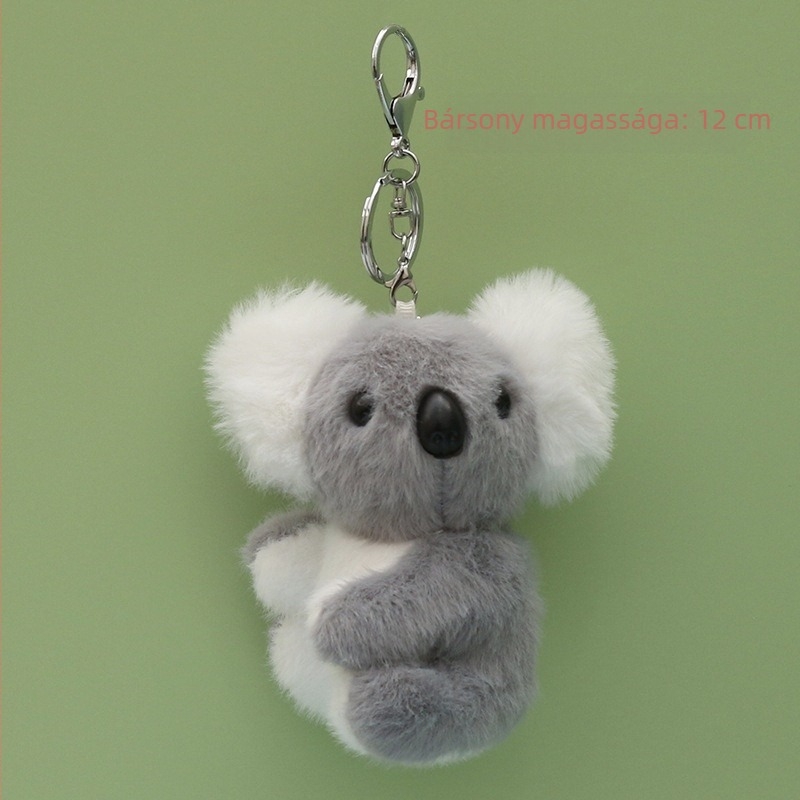 Koala plüss kulcstartó, aranyos rajzfilm-stílus, puha plüssanyag