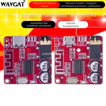 MP3 Bluetooth autóhang-dekóderpanel Type-C USB interfésszel, WAVGAT – szabványos átviteli teljesítmény