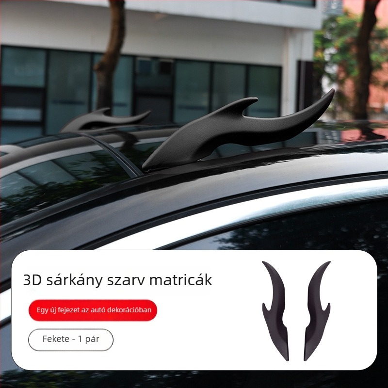 Autó Dragon Horn dekoratív matrica, 3D külső antenna dísz, EVA anyag, univerzális illeszkedés, eredet Guangzhou