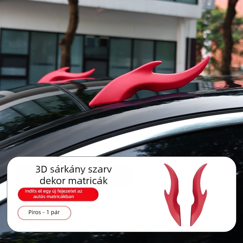 Autó Dragon Horn dekoratív matrica, 3D külső antenna dísz, EVA anyag, univerzális illeszkedés, eredet Guangzhou
