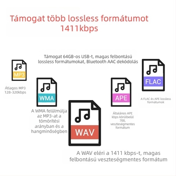 Autóba szánt Bluetooth az AUX vevő, USB/U-disk lejátszás, Hi-Fi audió dekóder, 5V tápegység, Modell ZK-PT2