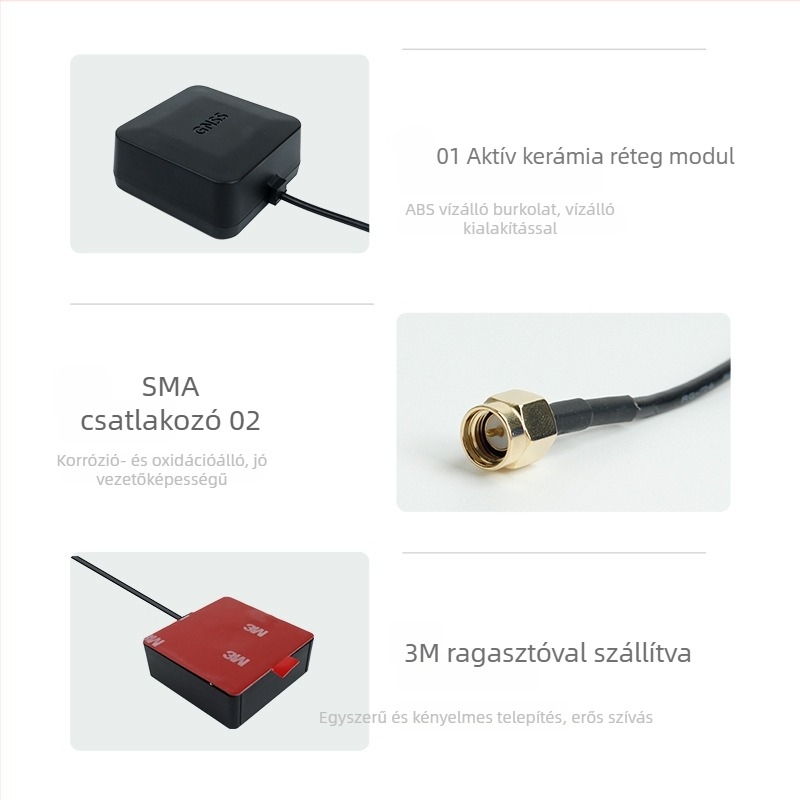 Jármű GNSS antenna GPS/BeiDou, aktív, nagy nyereségű, külső antenna