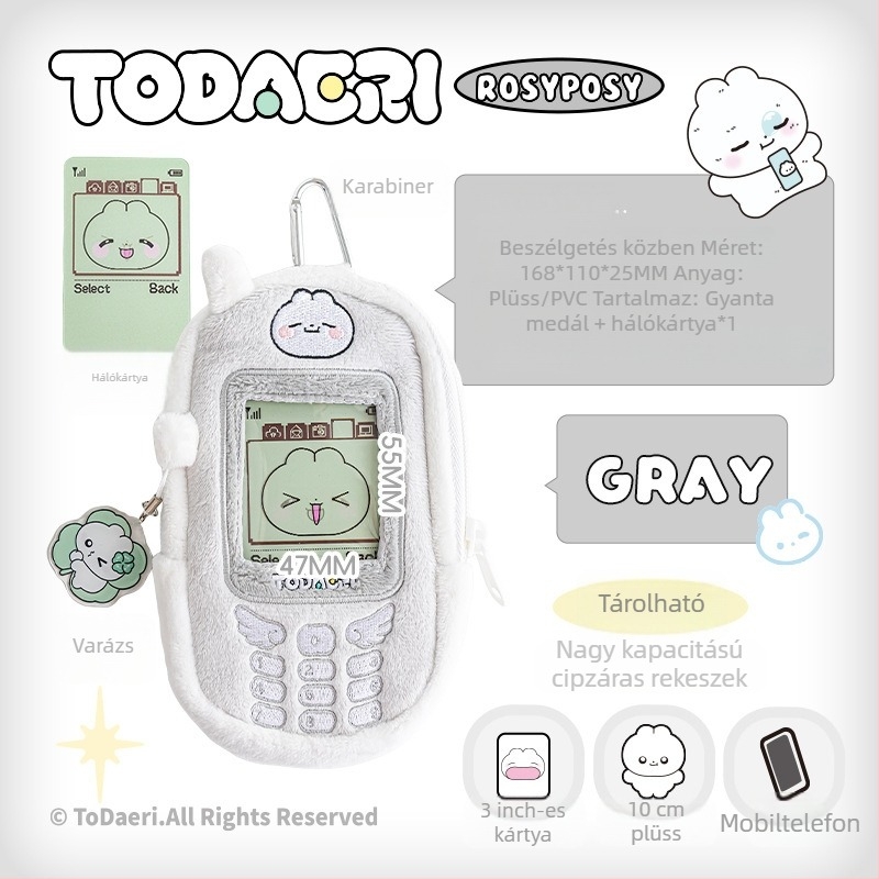 RosyPosy Nyuszi Ügynök Kártyatartó Medállal – Kisméretű Kártyakészlet, Ajándék Kollégáknak, Barátoknak, Gyerekeknek, Osztálytársaknak