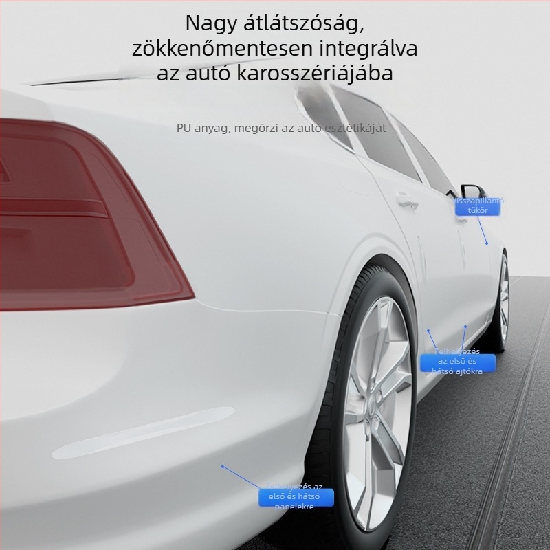 Autóajtó és oldalsó tükör védőcsík – ragasztós ütközésvédő, karcolásmentes, a fényezést nem karcolja