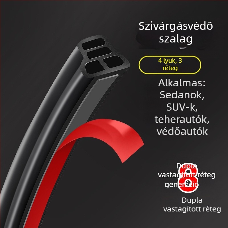 Autóajtó tömítőszalag hangszigeteléshez, dupla réteg, por- és zajcsökkentés, modell no41, eredeti gyári illesztés