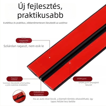 T-alakú tömítőszalag a front szélvédőhöz, a napfénytetőhöz és az autóablakokhoz; gumiból, 1 cm vastagságú; az egész autóhoz; minden modellhez kompatibilis