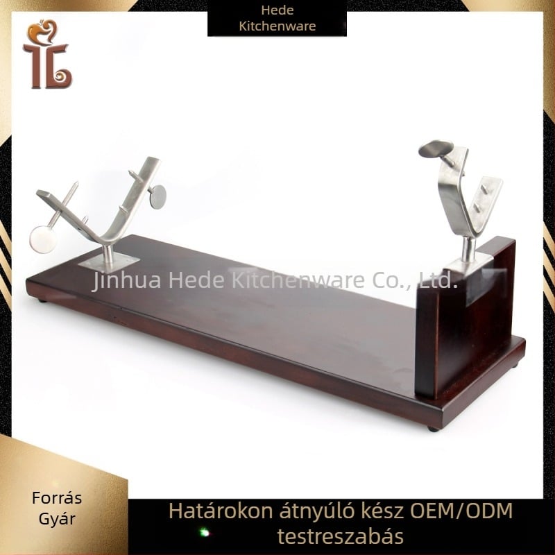 Bükkfa sonkás állvány, bárány lábszárhoz, alaplappal, logó nyomtatás lehetséges