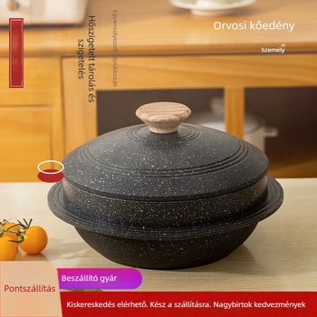 Koreai bibimbaphoz készült alumíniumötvözetű kőedény – büféberendezés, nem importált, testreszabás nélkül, logóval nyomtatva