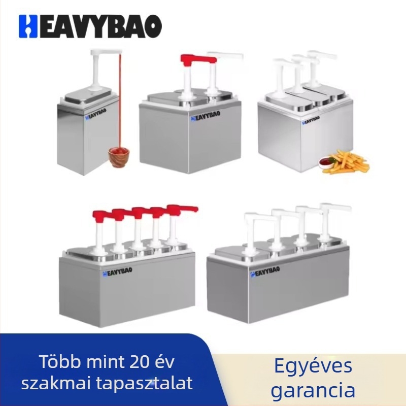 1 L rozsdamentes acél szószpumpa adagoló PP testtel, kézi pumpa, logó nyomtatás