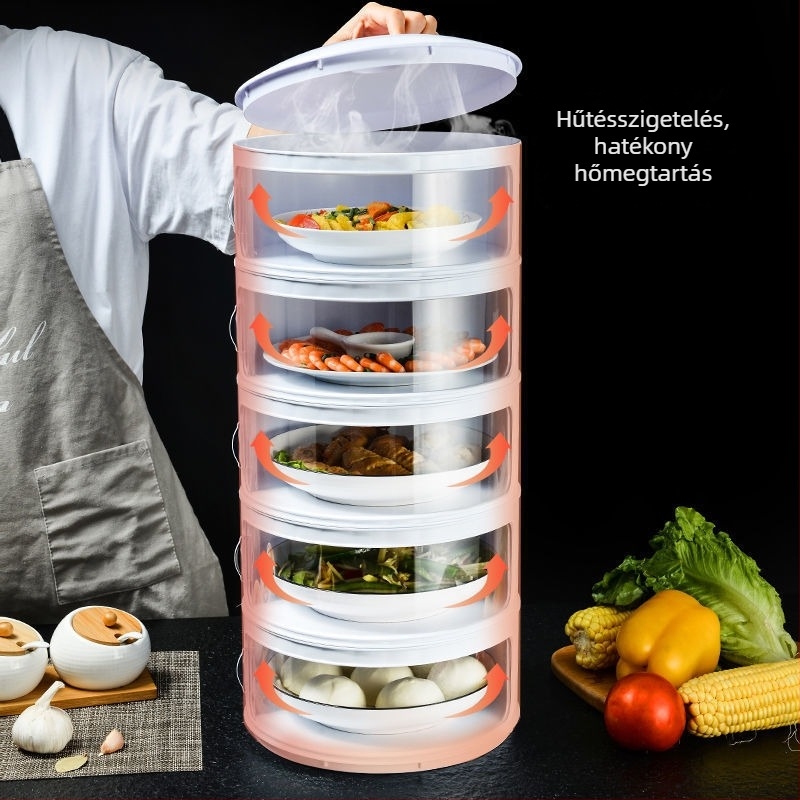 Zöldségfedő és maradékok tárolója — légáteresztő, kétfunkciós konyhai fedél; anyag: PP; stílus: modern, minimalistikus; márka: Egyéb; minőség: Prémium