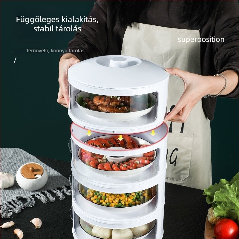 Zöldségfedő és maradékok tárolója — légáteresztő, kétfunkciós konyhai fedél; anyag: PP; stílus: modern, minimalistikus; márka: Egyéb; minőség: Prémium