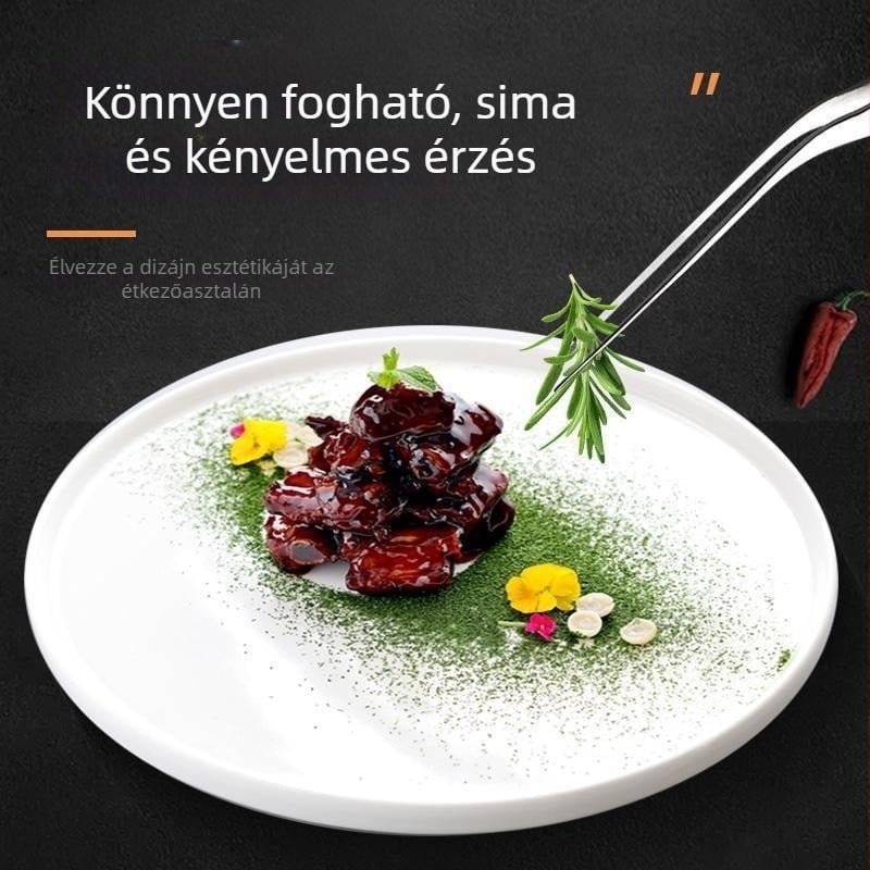 Rozsdamentes acél tálaló csipesz molekuláris gasztronómiához, művészi tálalás — büfé felszerelés, Márka: Other, Logó nyomtatás: Igen