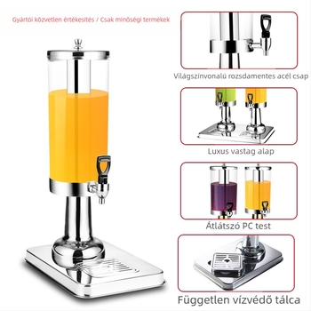 Wei jiexing Rozsdamentes acél gyümölcslé adagoló csap, átlátszó PC tartály