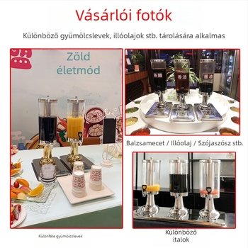 Wei jiexing Rozsdamentes acél gyümölcslé adagoló csap, átlátszó PC tartály