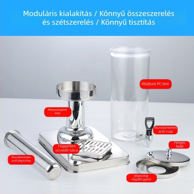 Wei jiexing Rozsdamentes acél gyümölcslé adagoló csap, átlátszó PC tartály