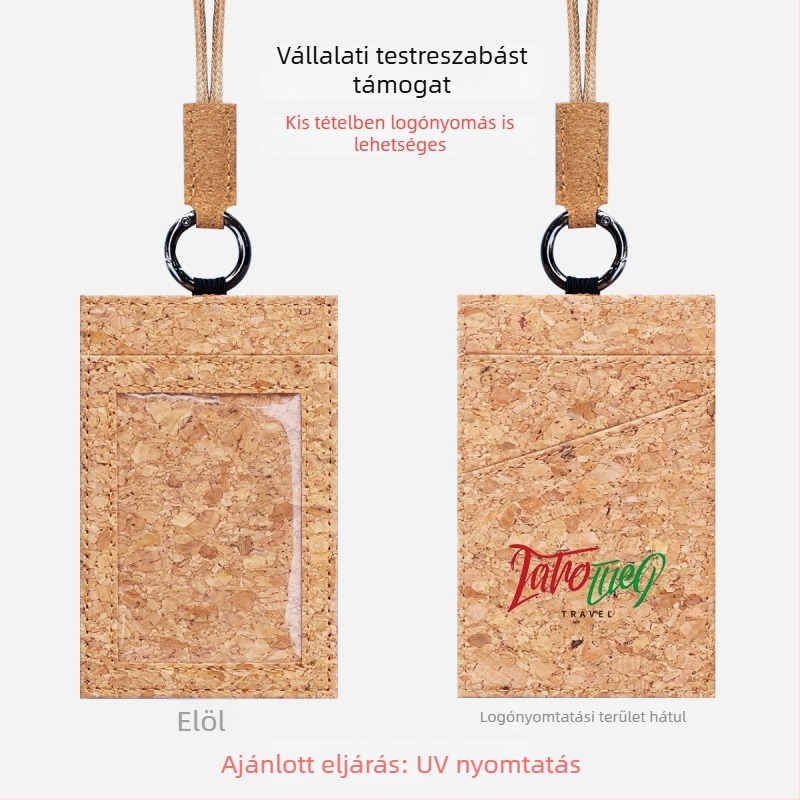 3 rekeszes korkártyatartó, ID-kártya, nyakpánt, uniszex, városi stílus
