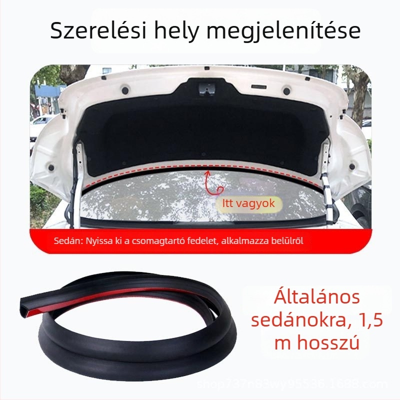 Gumi tömítő szalag a csomagtartó felső éléhez, univerzális kompatibilitás