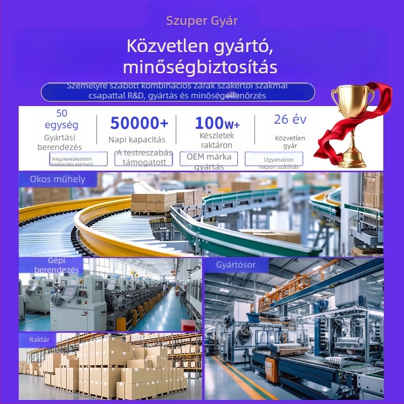 Mechanikus zinkötvözetes bőröndzár kódzár, HB13-C-C modell, Jin Hao, 3,7 mm rudvastagság, 12×18 mm távolság
