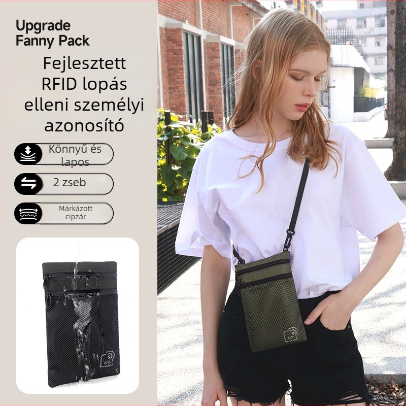 RFID-védett útlevél szervező crossbody pánttal, ultra-könnyű vízálló nejlonból, tároló útlevélhez és személyi igazolványhoz