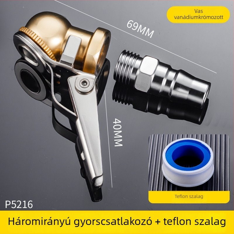 Tubeless szele pneumatikus csatlakozó belső menettel, alumínium, nyomásos rögzítés, univerzális kompatibilitás