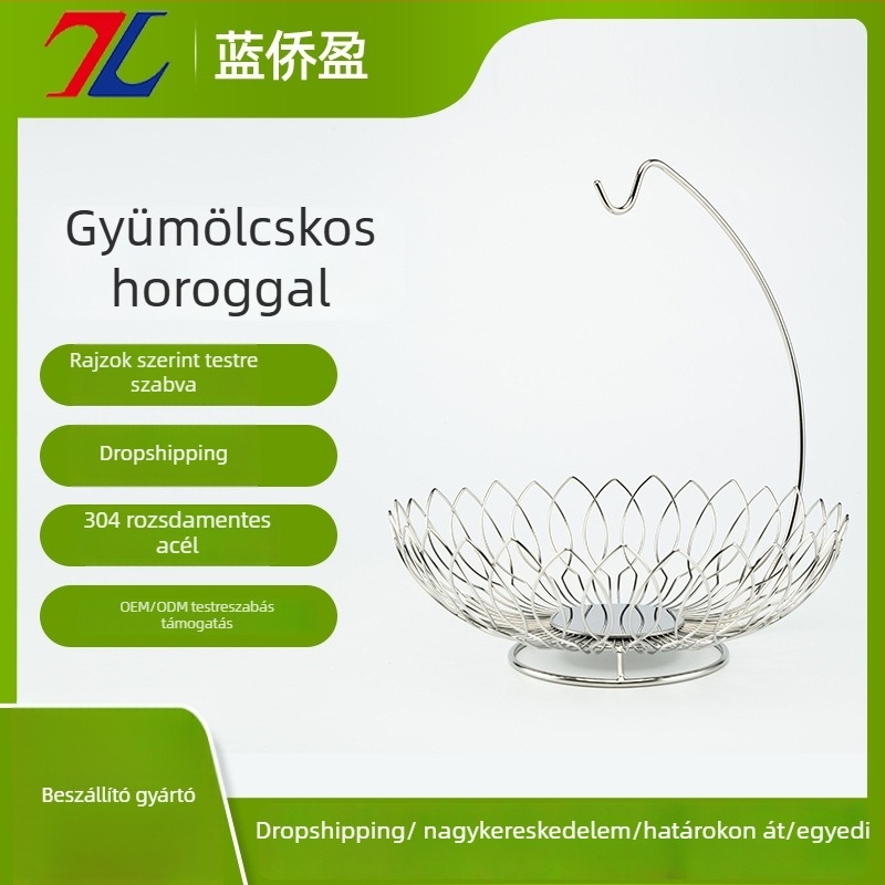 Nemesacélból készült függő gyümölcskosár, egyszerű stílus, 2020-as kiadás, Basket Qiao Ying márka, kiemelkedő minőség