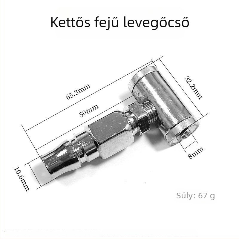 Kétfejű gumiabroncs-fújófej, kettős használatú, kompatibilis kézi pumpával és teherautó levegőellátással