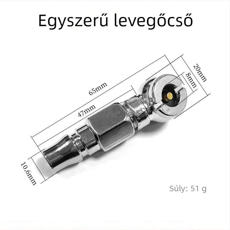 Kétfejű gumiabroncs-fújófej, kettős használatú, kompatibilis kézi pumpával és teherautó levegőellátással