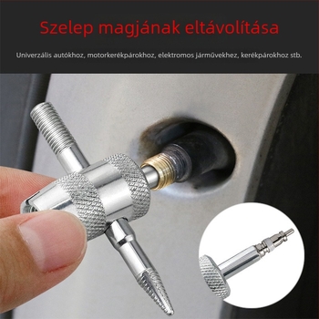 Record Work 4-in-1 gumiabroncs szelep szerszám – 45# acél, tömeg 19 g