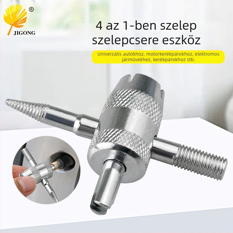 Record Work 4-in-1 gumiabroncs szelep szerszám – 45# acél, tömeg 19 g
