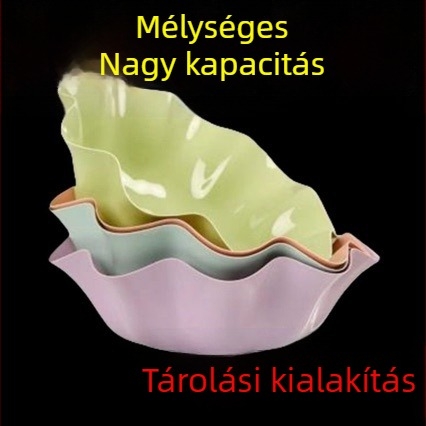 Műanyag gyümölcstál, modern minimál stílus, 2025-ben bemutatva, prémium minőség.