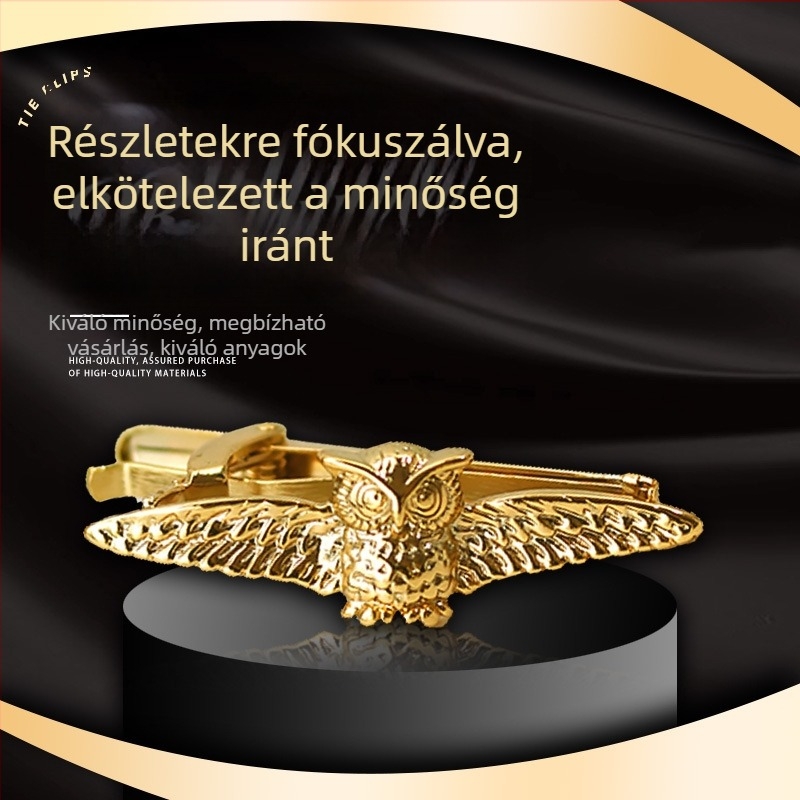 Geometriai ötvözet nyakkendőcsat, gravírozott, sütőfestés felülettel, uniszex