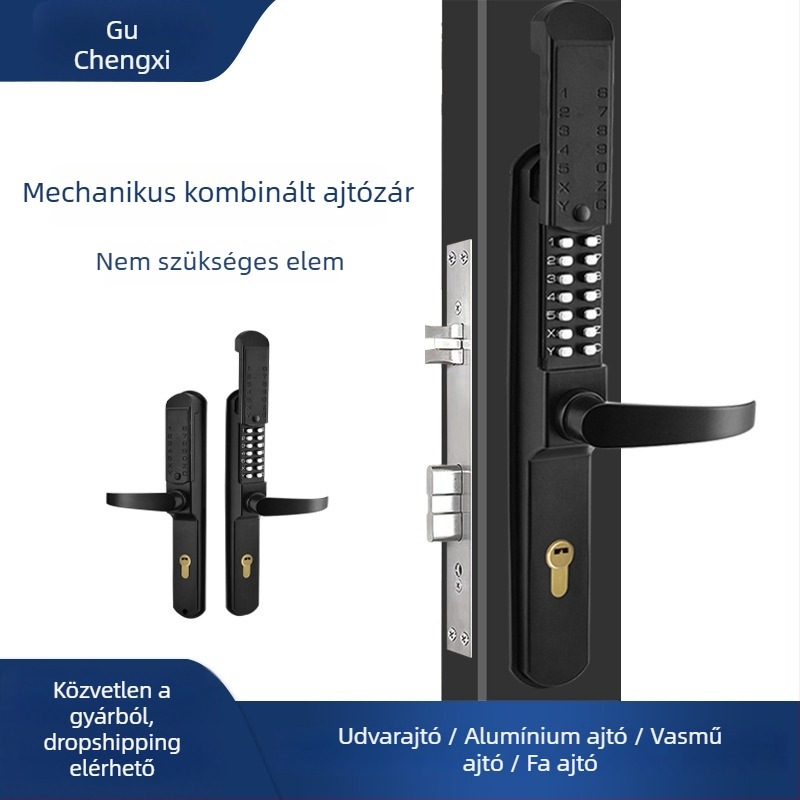 Mechanikus ajtózár 405h, cink ötvözet, záró rúd 8×8 mm, 85 mm távolság a rudak között
