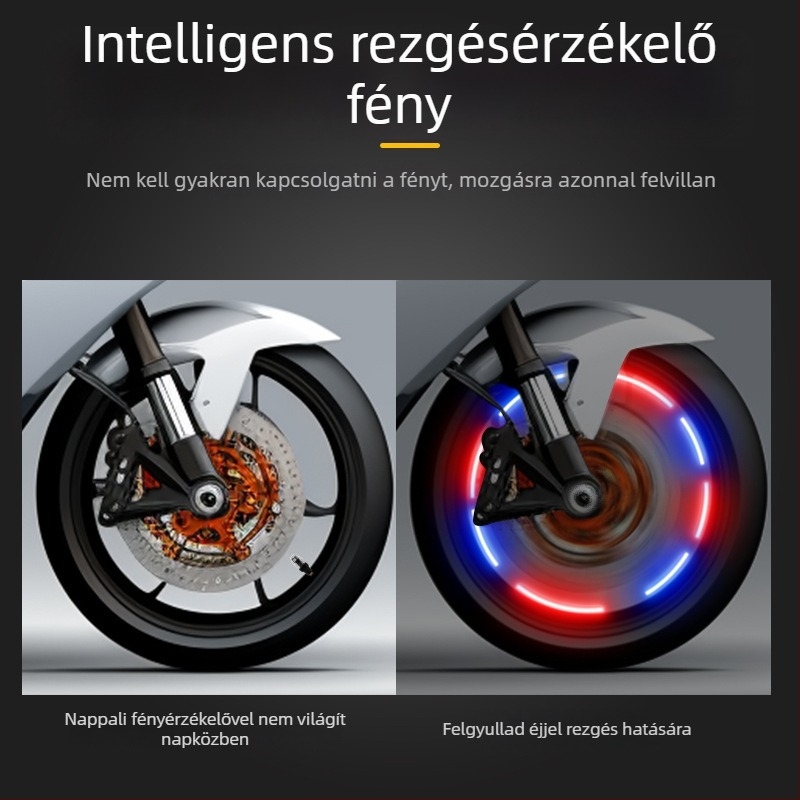 Szelepszár LED világítás autókhoz és motorkerékpárokhoz, ABS anyag, vízálló, univerzális illeszkedés, vibráló villanás
