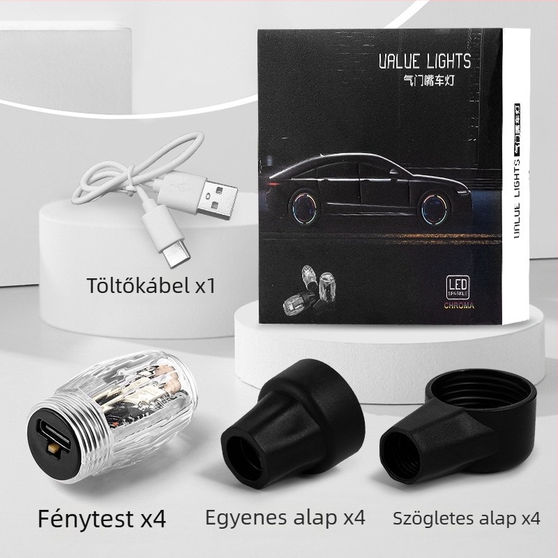 Szelepszár LED világítás autókhoz és motorkerékpárokhoz, ABS anyag, vízálló, univerzális illeszkedés, vibráló villanás