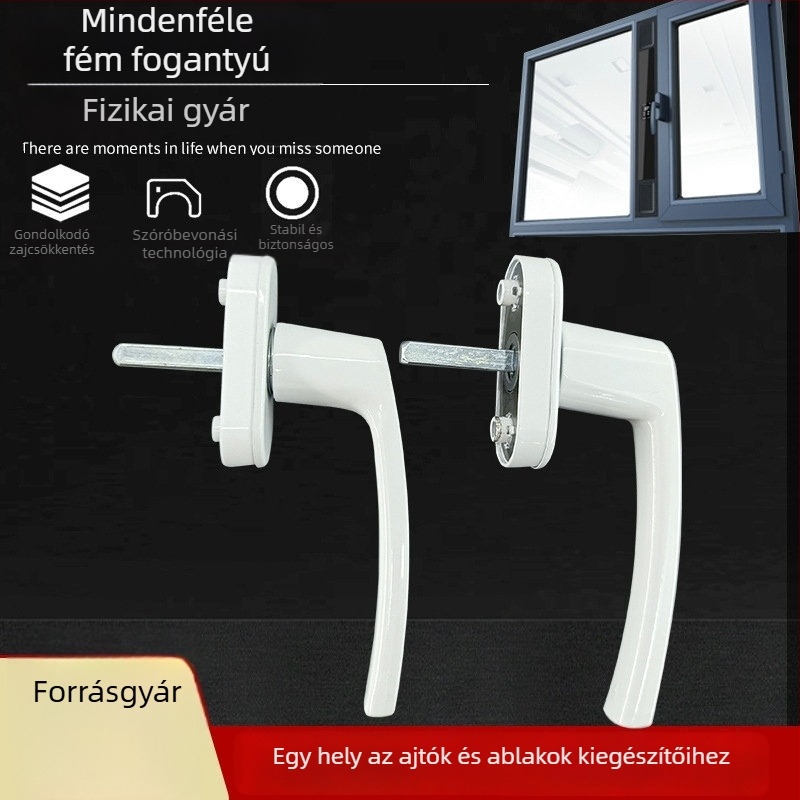 Ajtó- és ablakmozgató fogó push-pull és belső forgatható, zárral összekapcsolt; cink ötvözet; PVC ablakokhoz; modern minimalista stílus