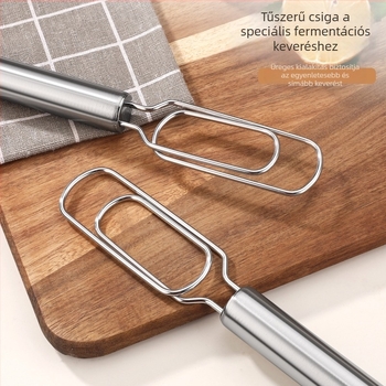 430 rozsdamentes acél kézi dagasztó – otthoni sütéshez és tésztafermentációhoz