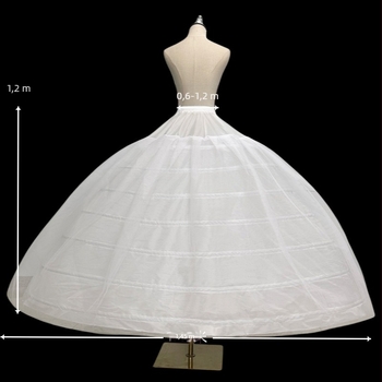 Esküvői petticoat 7 acél gyűrűvel és 2 réteg tüllal, állítható, nehéz kivitel esküvői ruhákhoz
