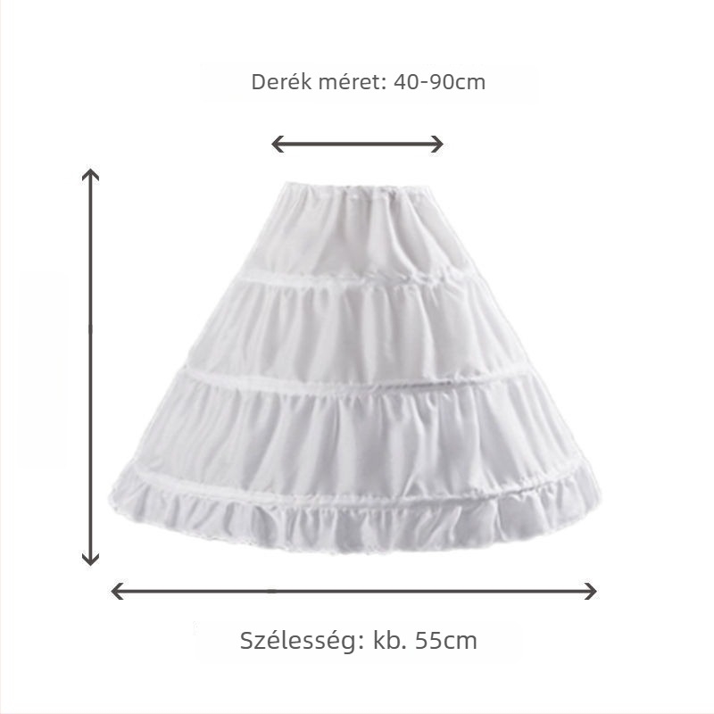 Gyermekeknek készült petticoat három acélgyűrűvel, kétszálas réteg, Lolita stílusú, 2023 ősz, raktáron